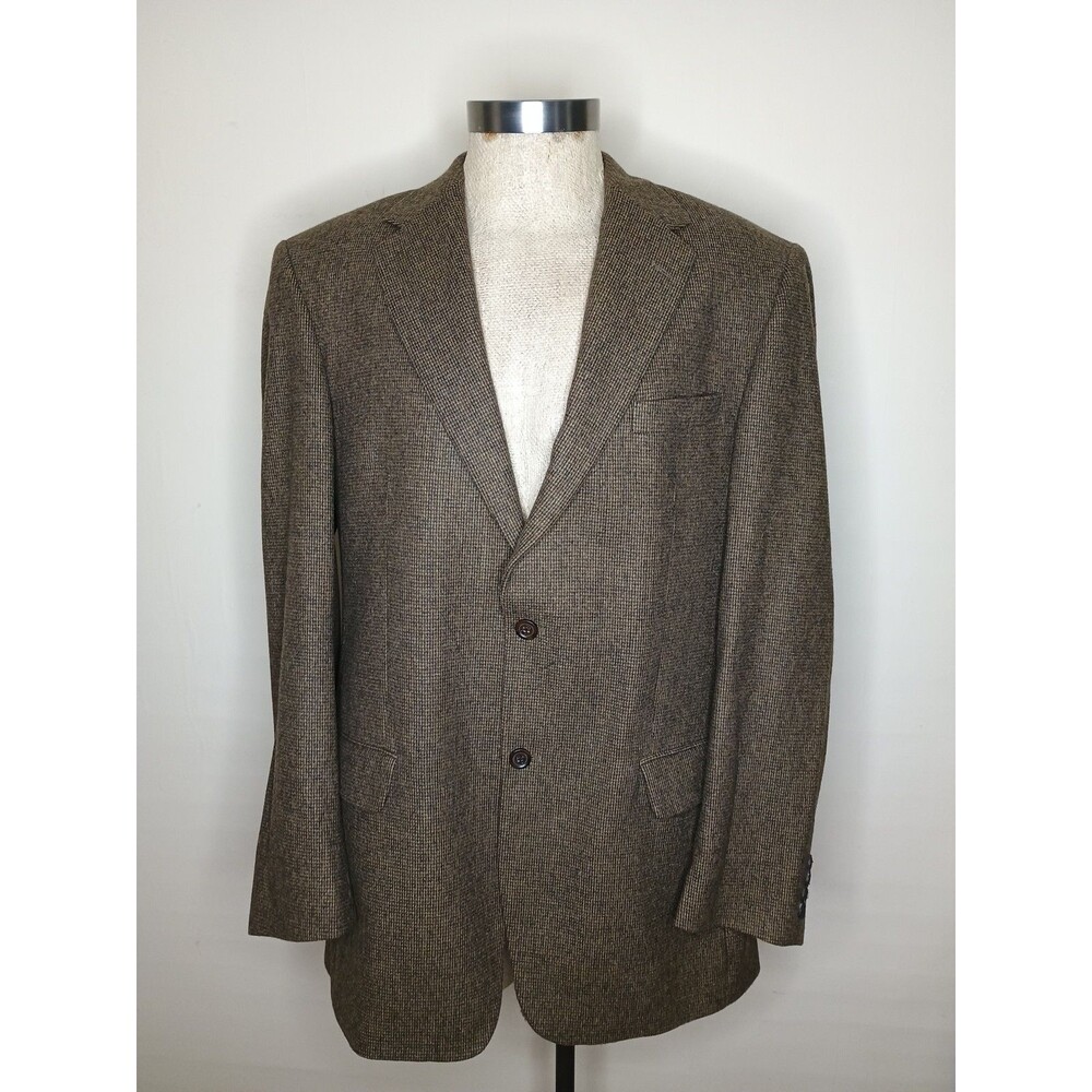 Andrew Fezza Suit Jacket Blazer  Mens 42 L Brown Wool